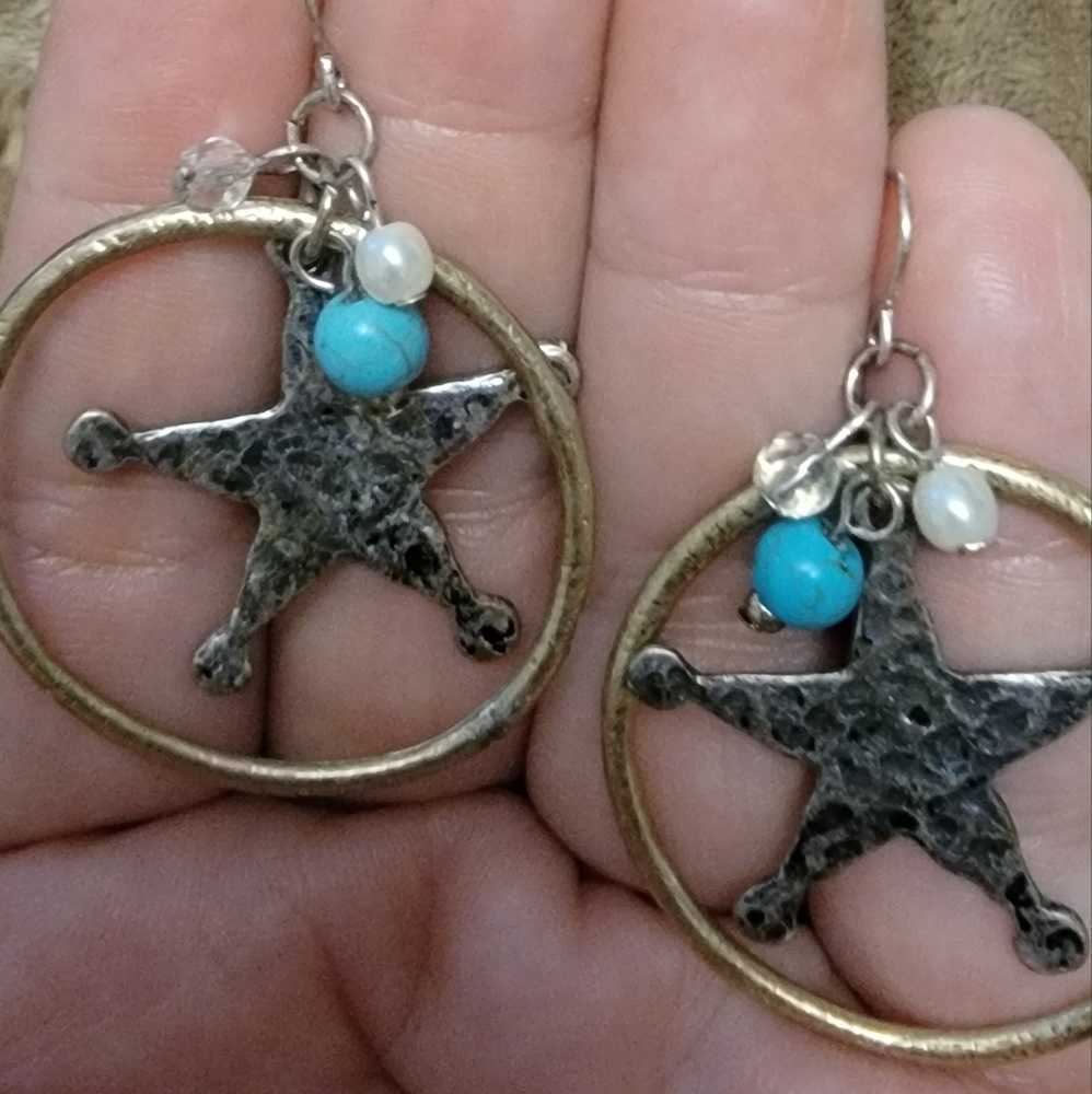 Western Star Dangle Earrings